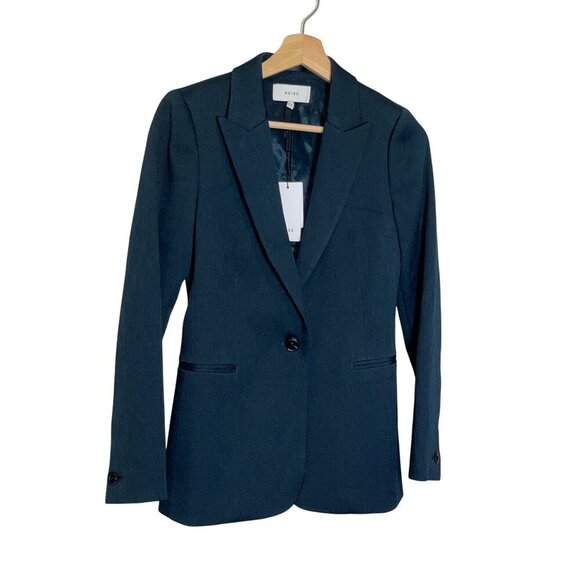 NWT REISS Neya Tailored Blazer petrol blue Women's Size 2 - Picture 4 of 14